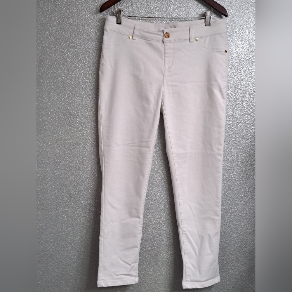 Calvin Klein Women's White Pull On Jean Leggings Size 10